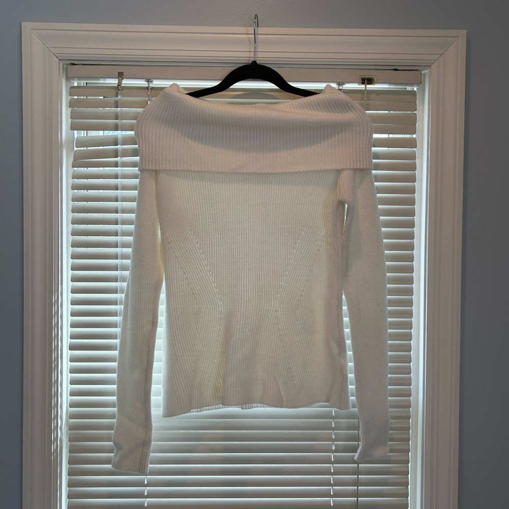 White Off-The-Shoulder Sweater